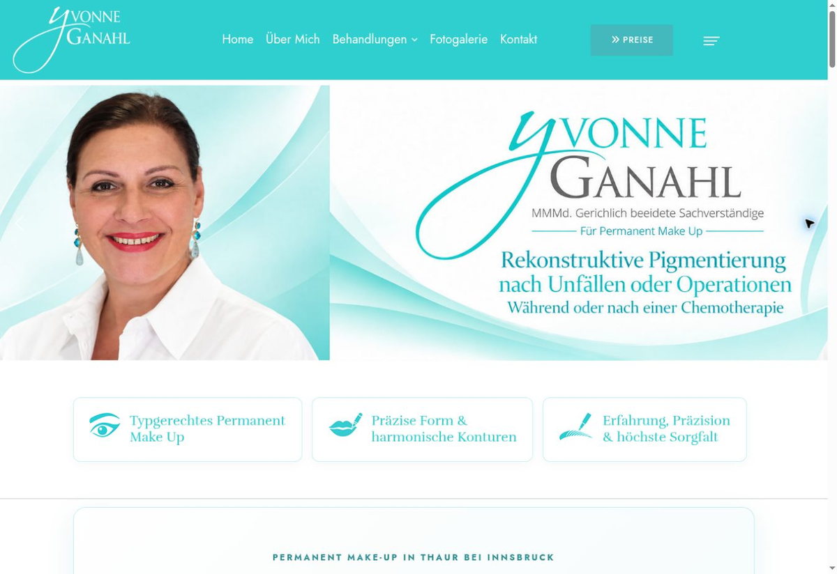 Startseite von Permanent Make Up by Yvonne Ganahl
